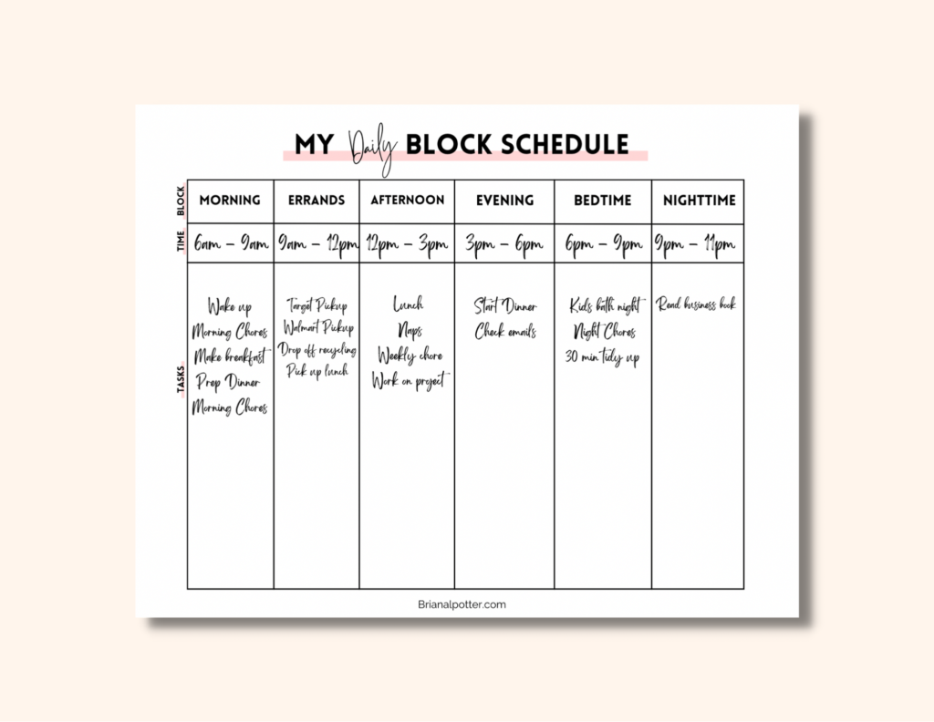 Block Schedule